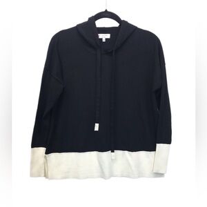 j. society New York Top Womens XS Back Zip Sweater Black & White Designer Hoodie